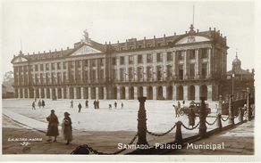 Postales: SANTIAGO - 30. PALACIO MUNICIPAL - G. H. ALSINA. MADRID - ESCRITA